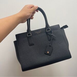 Kate Spade- Crossbody Black Cameron Satchel Bag With Long Straps Work Tote